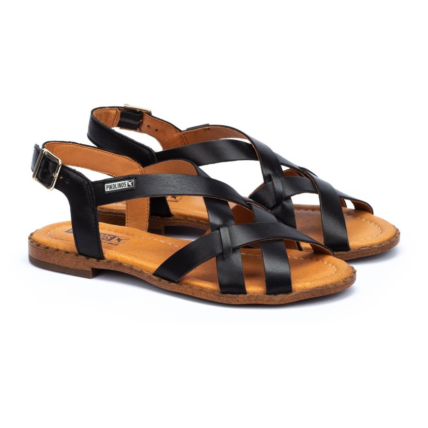 Women's Pikolinos ALGAR Flat Sandals Black | NZ U32Q095